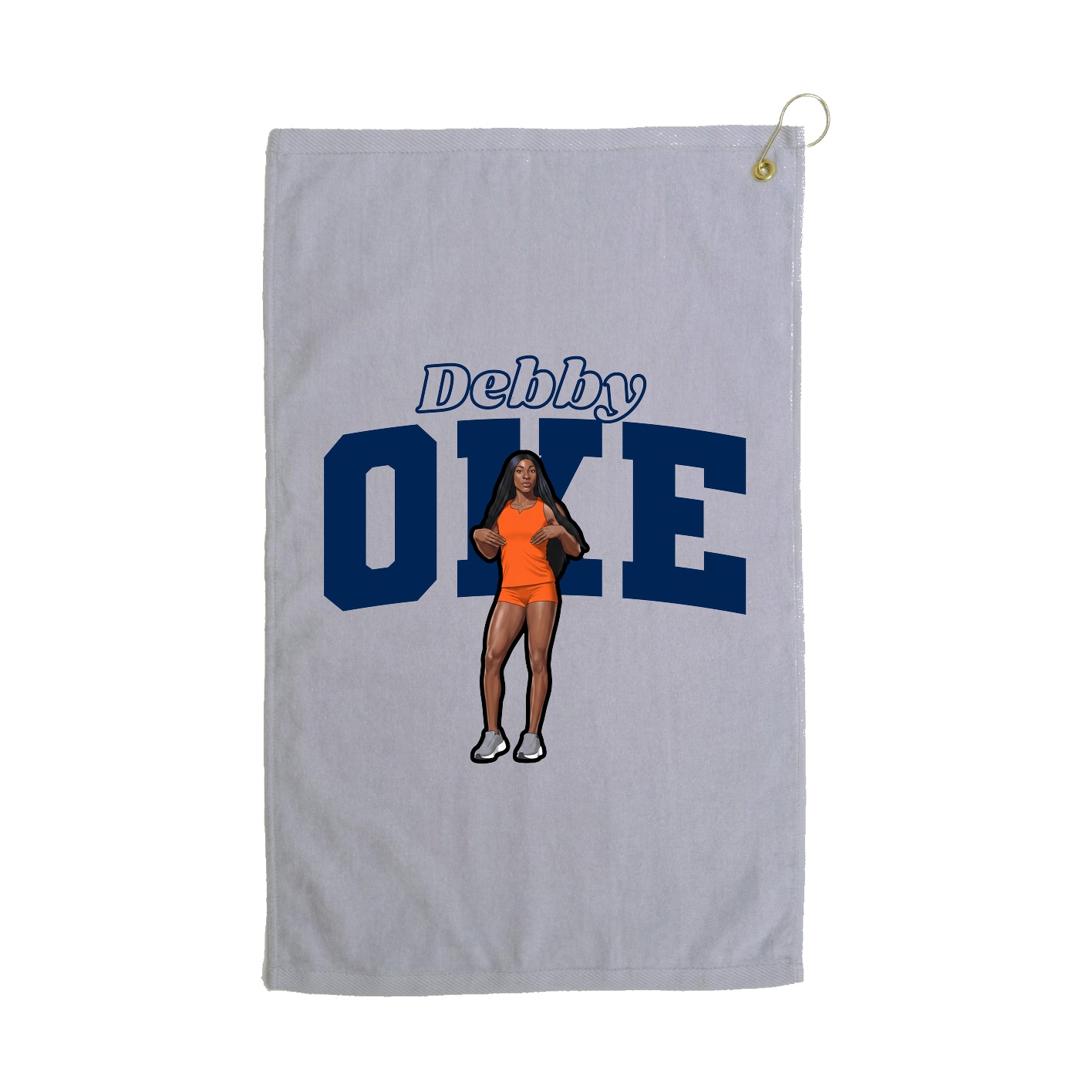 Golf Towel — Name Arch in Grey