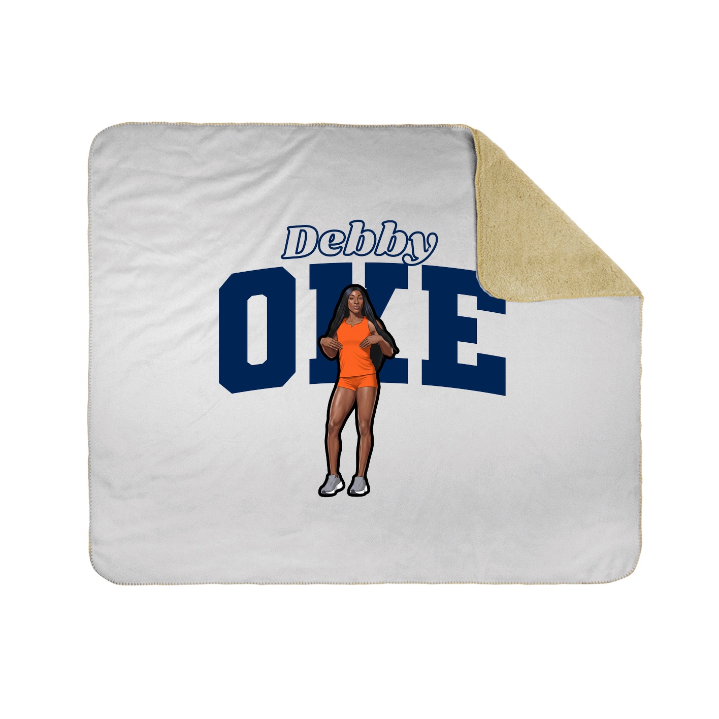 Throw Blanket — Name Arch in White