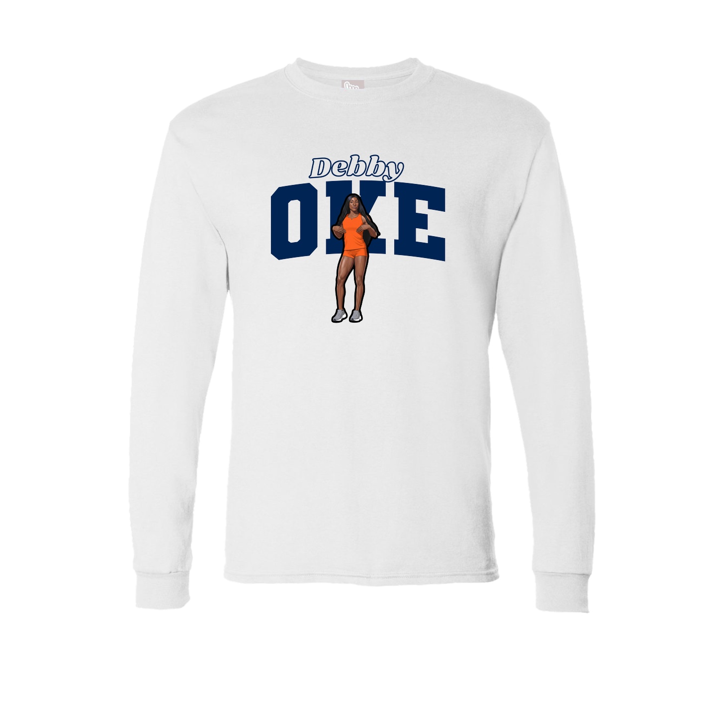 Long Sleeve Tee — Name Arch in White