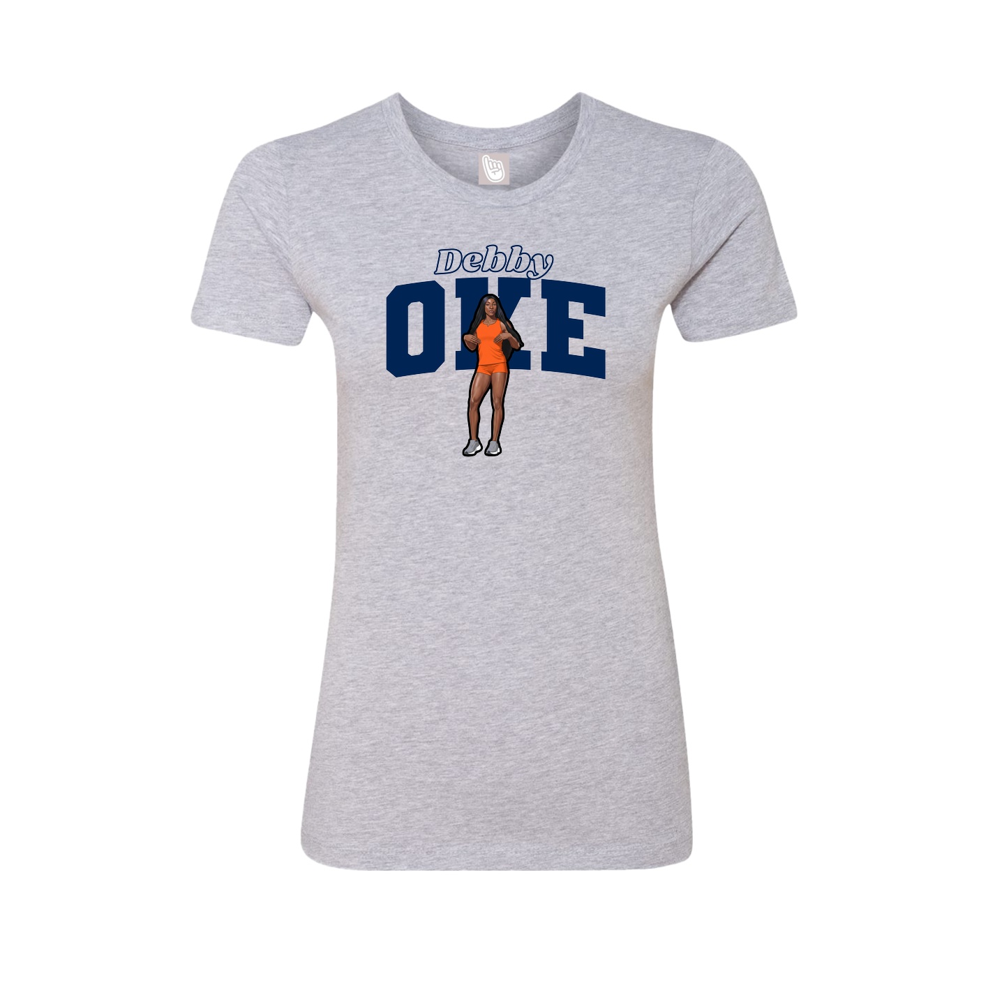 Fitted Women's Tee — Name Arch in Grey