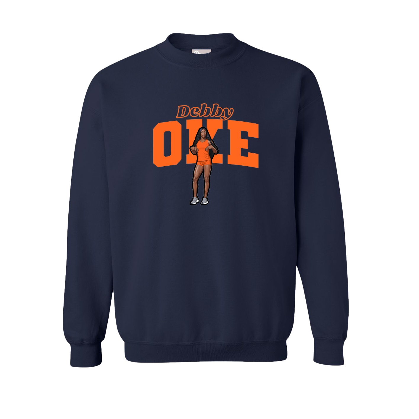 Fleece Crew — Name Arch in Navy