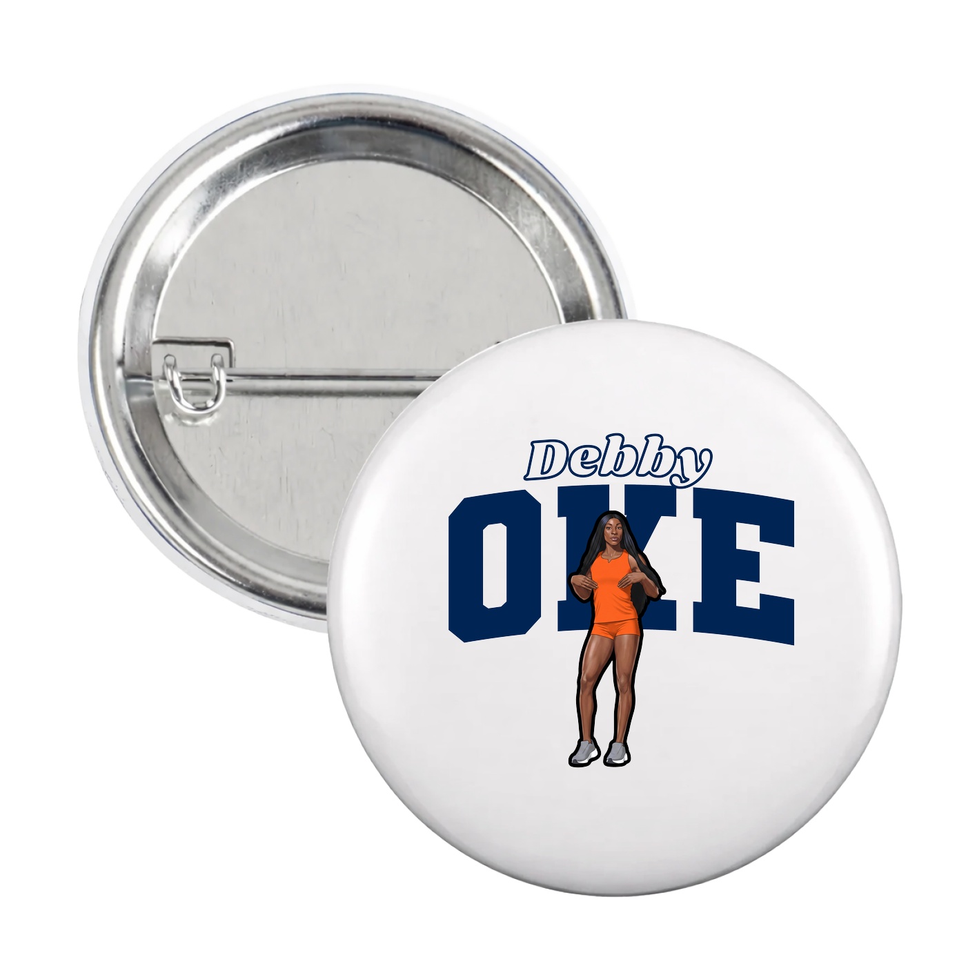 Game Day Button — Name Arch in White