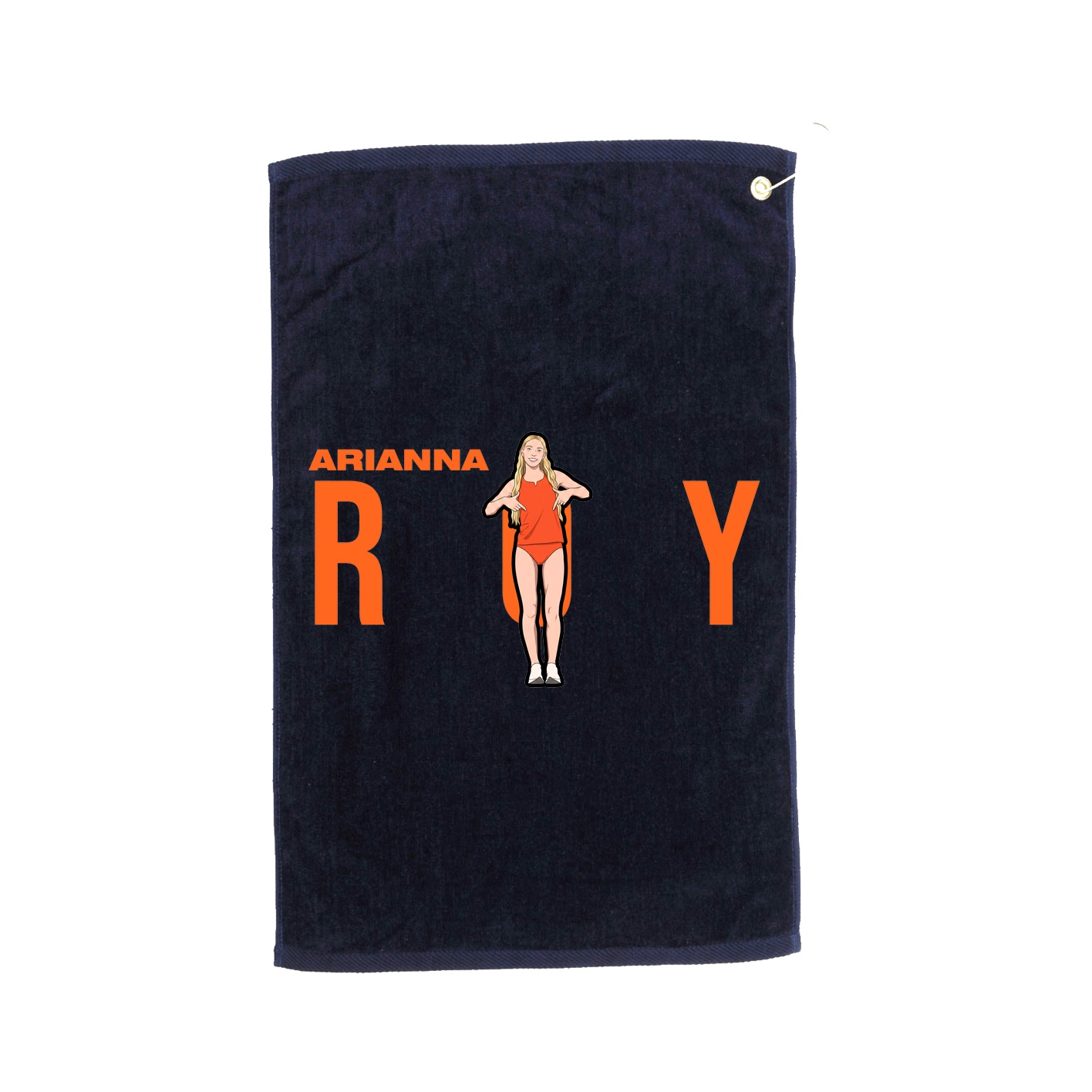 Golf Towel — Player Name in Navy