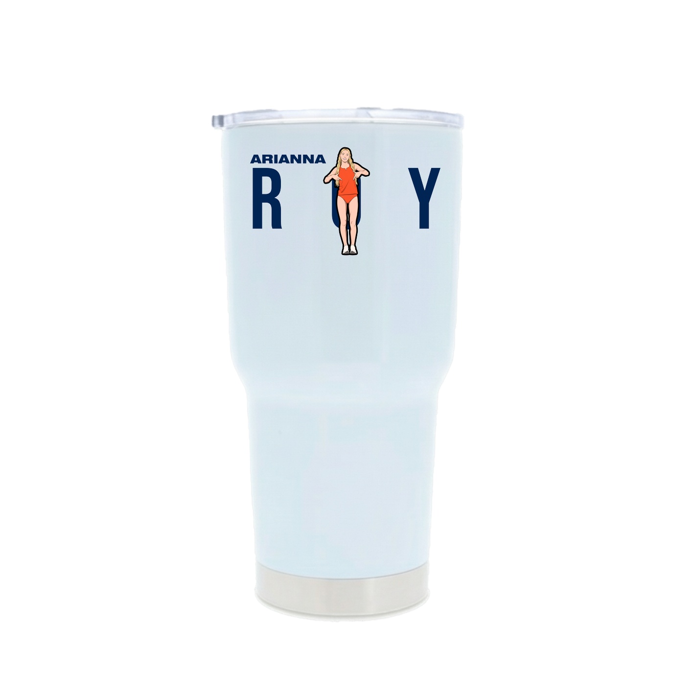 30oz Stainless Steel Tumbler — Player Name in White