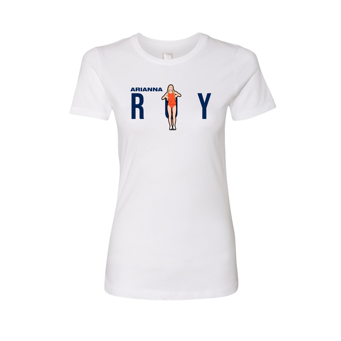 Fitted Women's Tee — Player Name in White