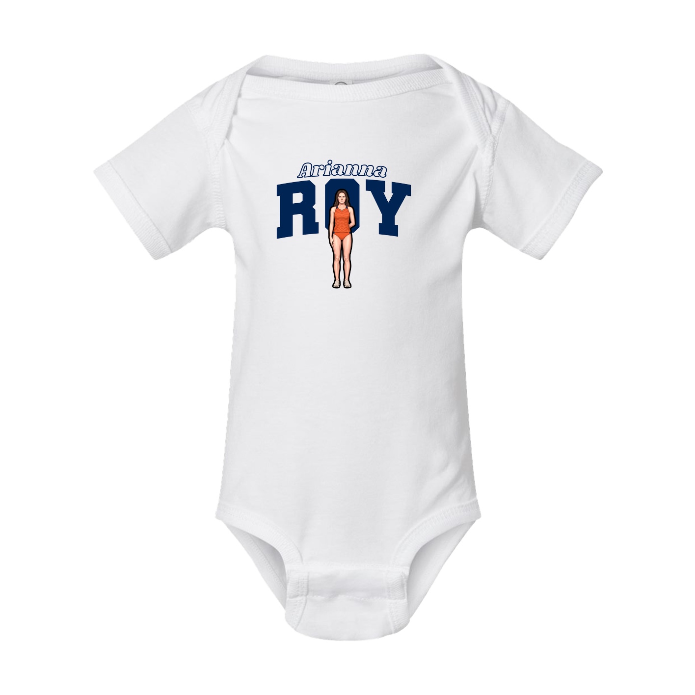 Baby Onesie — Name Arch in White