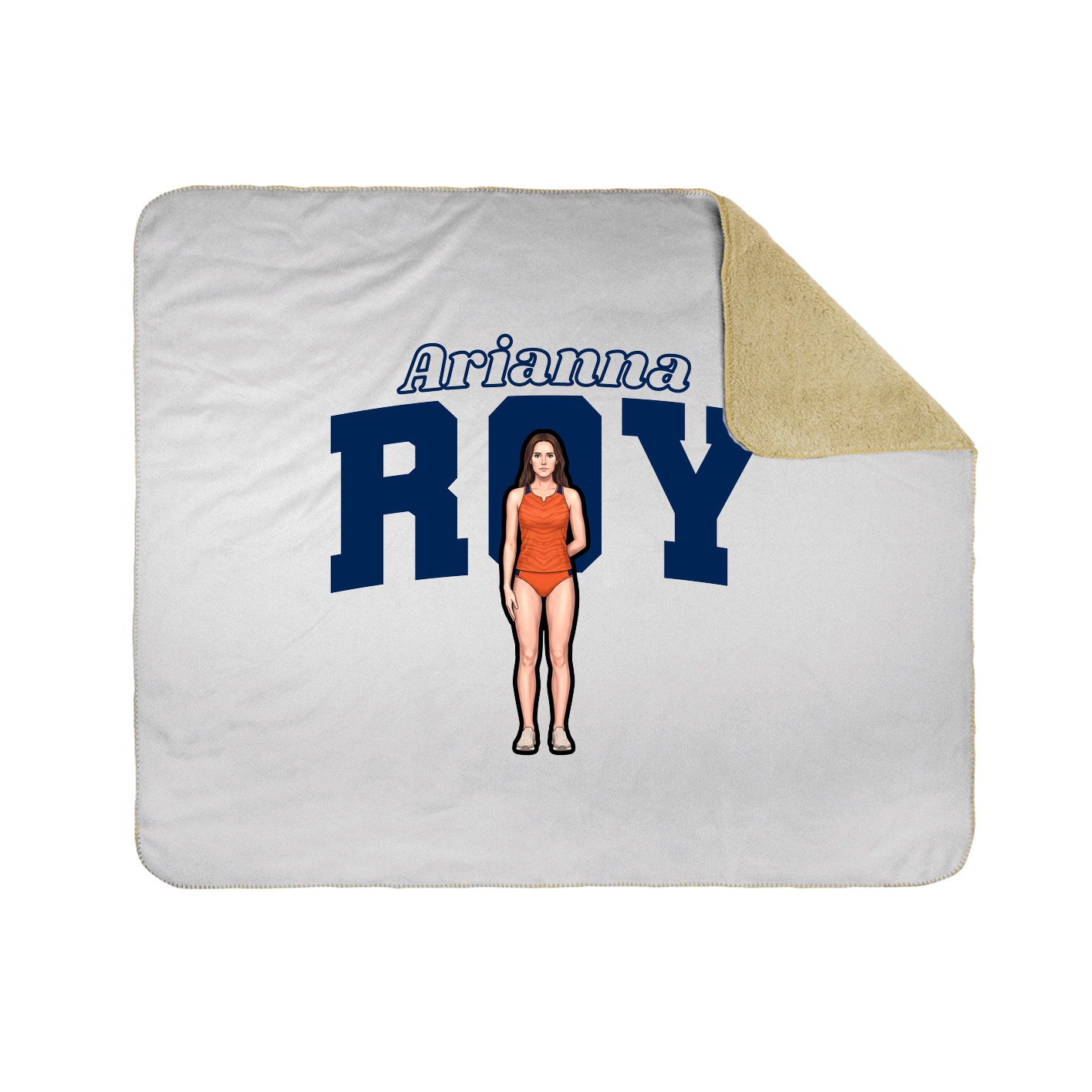 Throw Blanket — Name Arch in White