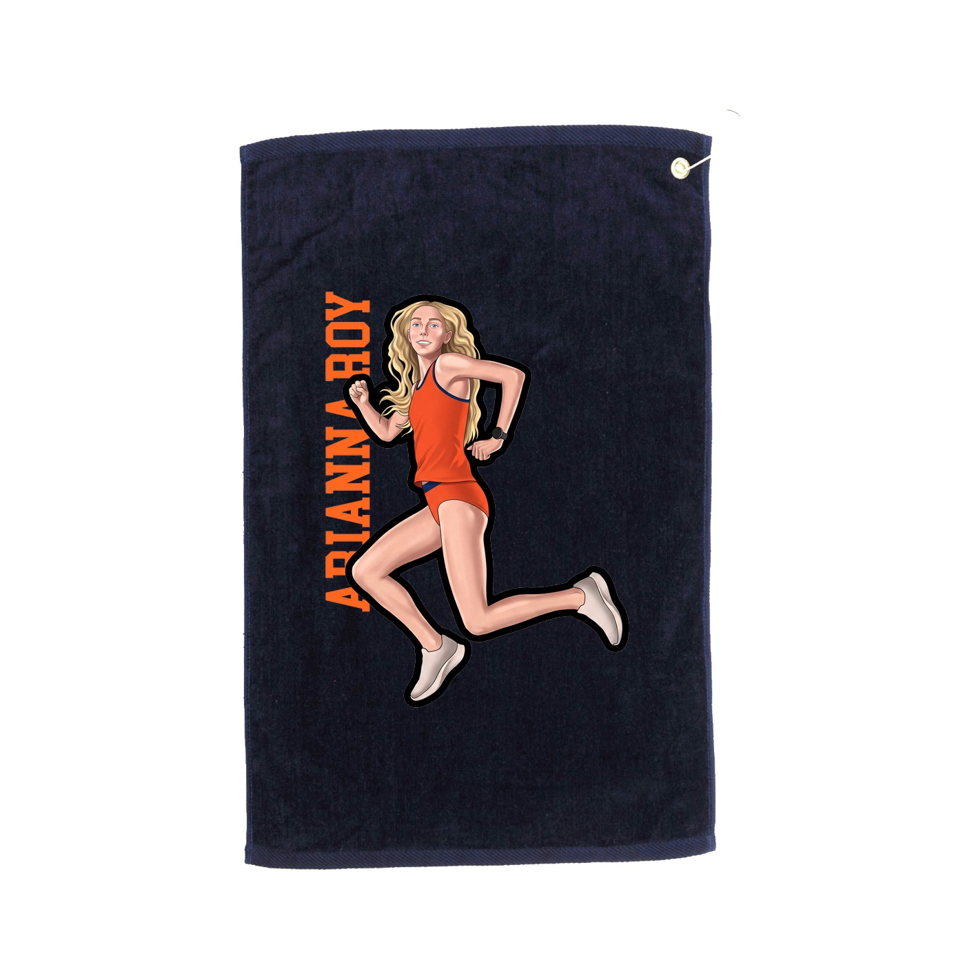 Golf Towel — Name Vertical in Navy