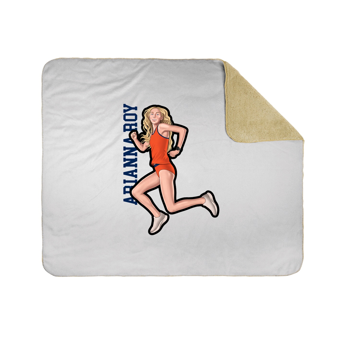 Throw Blanket — Name Vertical in White