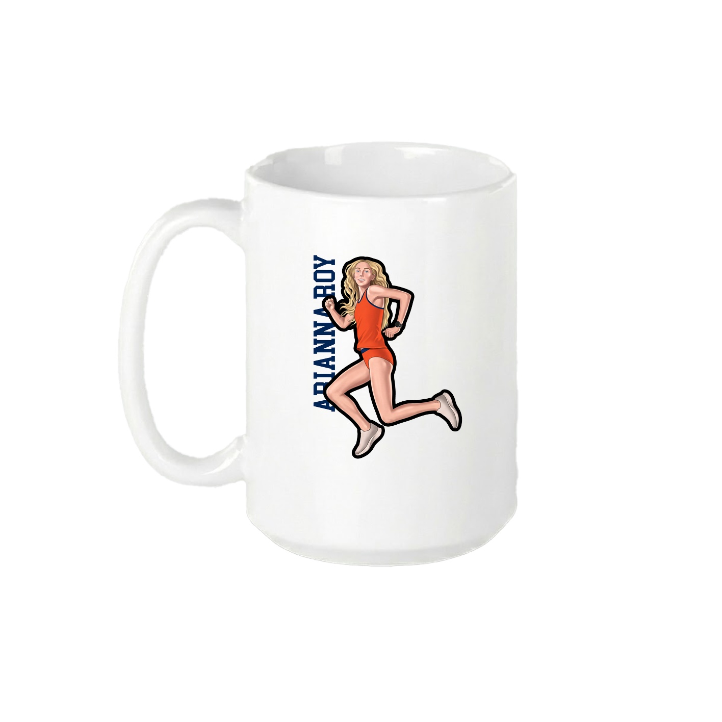15oz Coffee Mug — Name Vertical in White