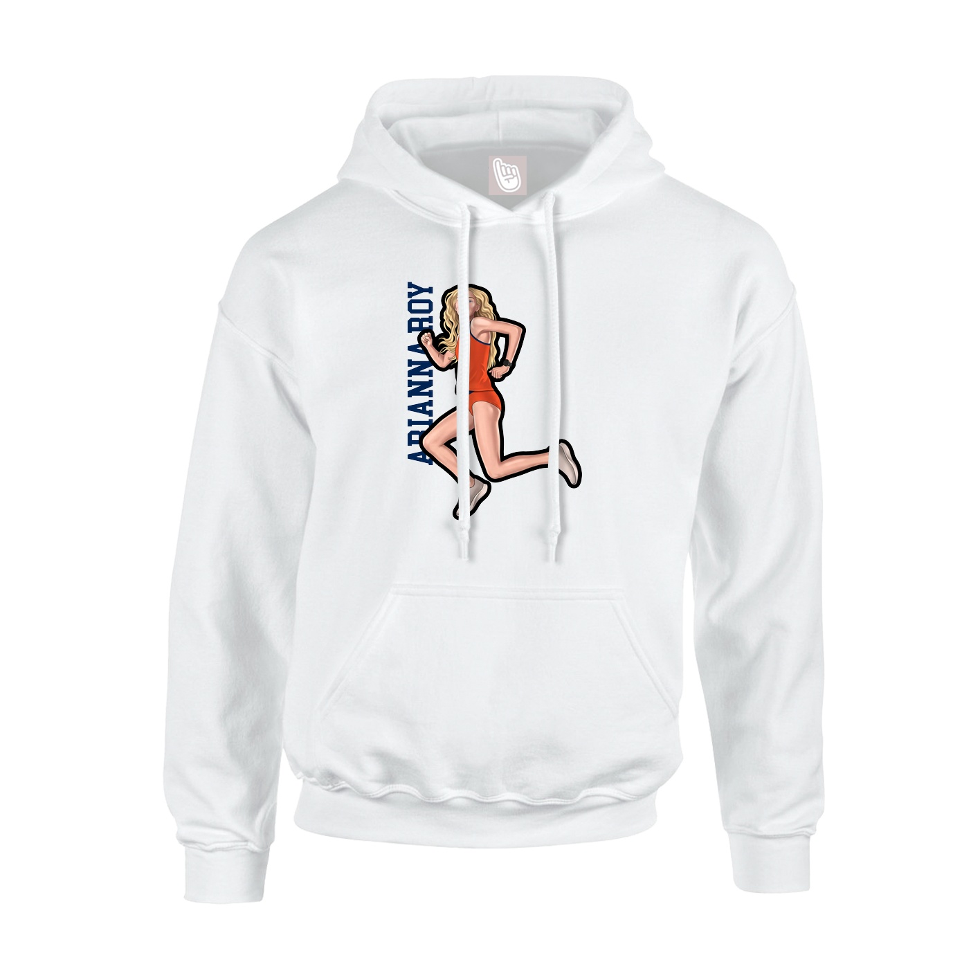 Youth Hoodie — Name Vertical in White