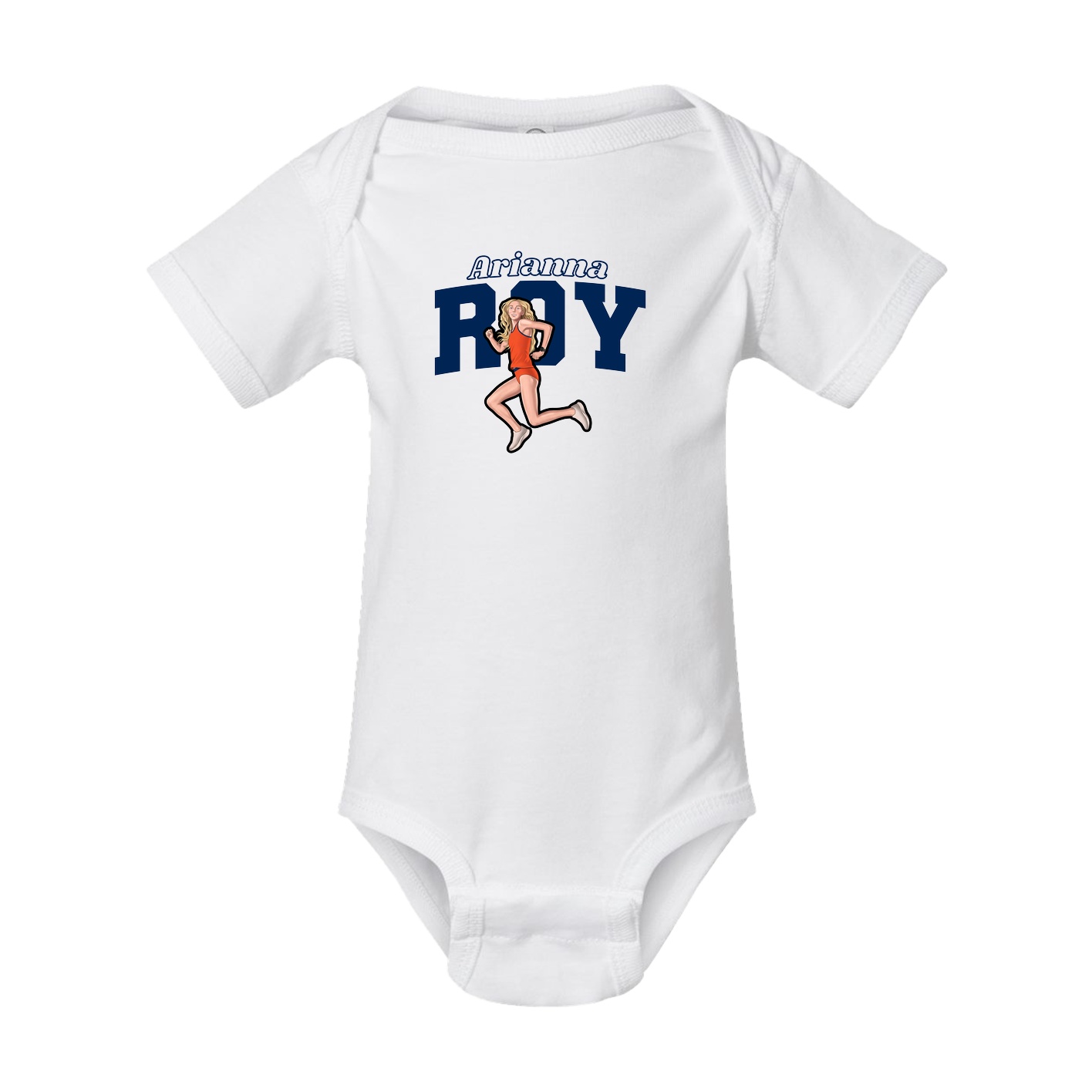 Baby Onesie — Name Arch in White