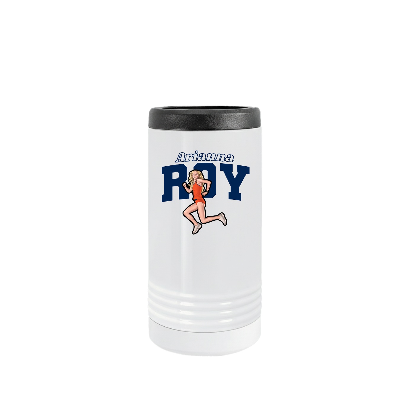 Slim Beverage Holder — Name Arch in White
