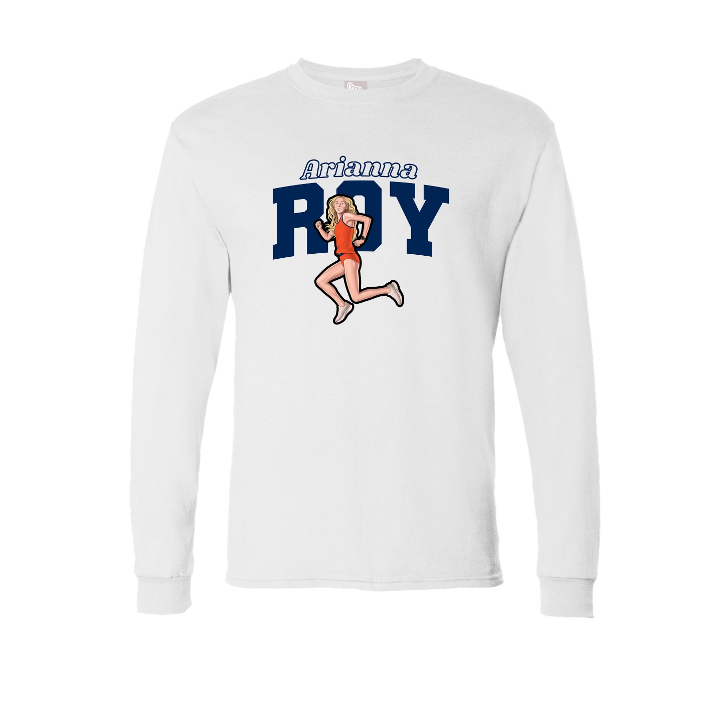 Long Sleeve Tee — Name Arch in White