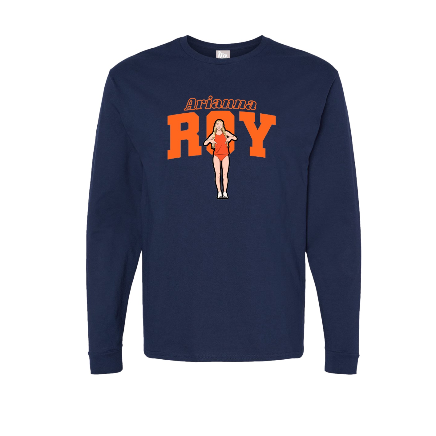 Long Sleeve Tee — Name Arch in Navy