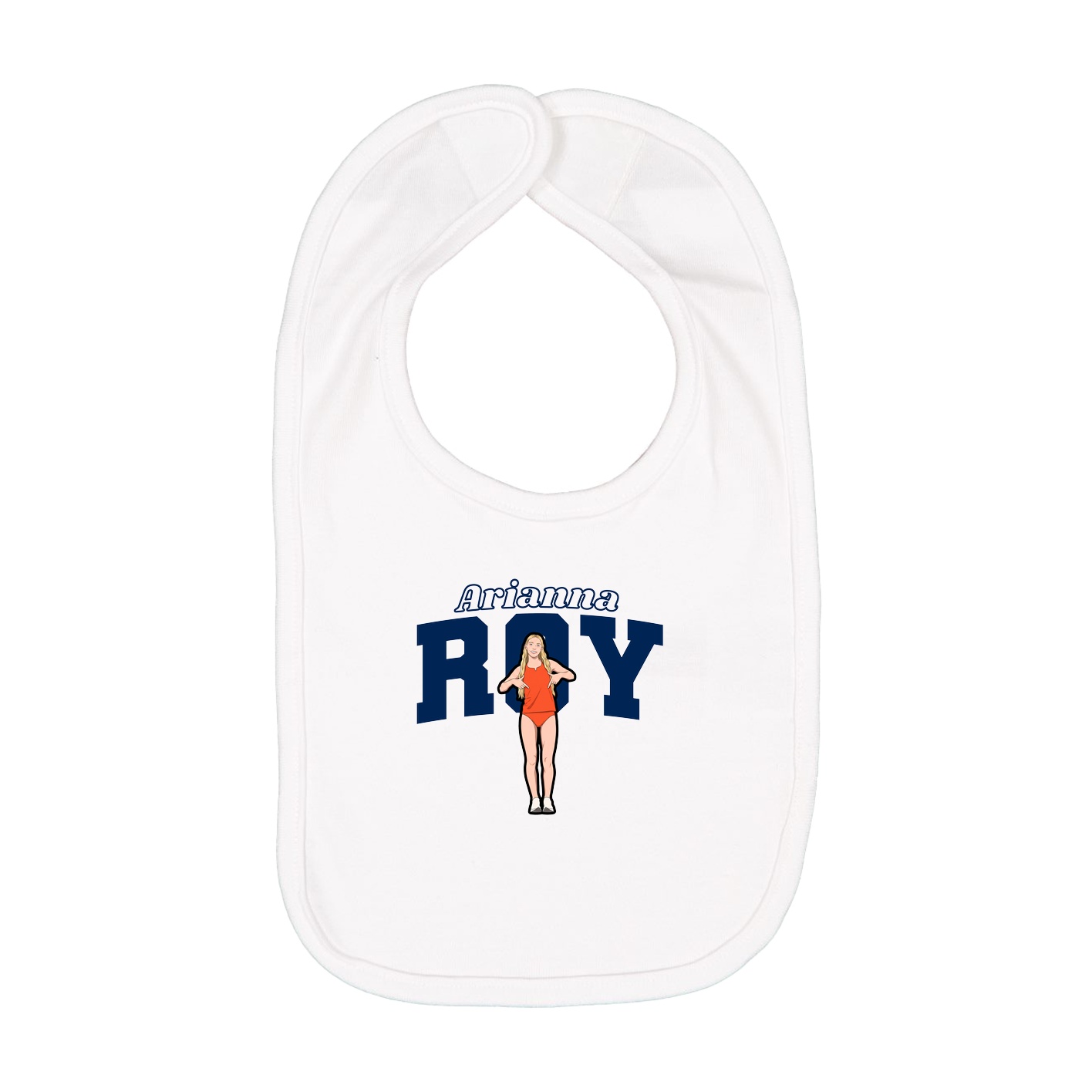 Infant Bib — Name Arch in White