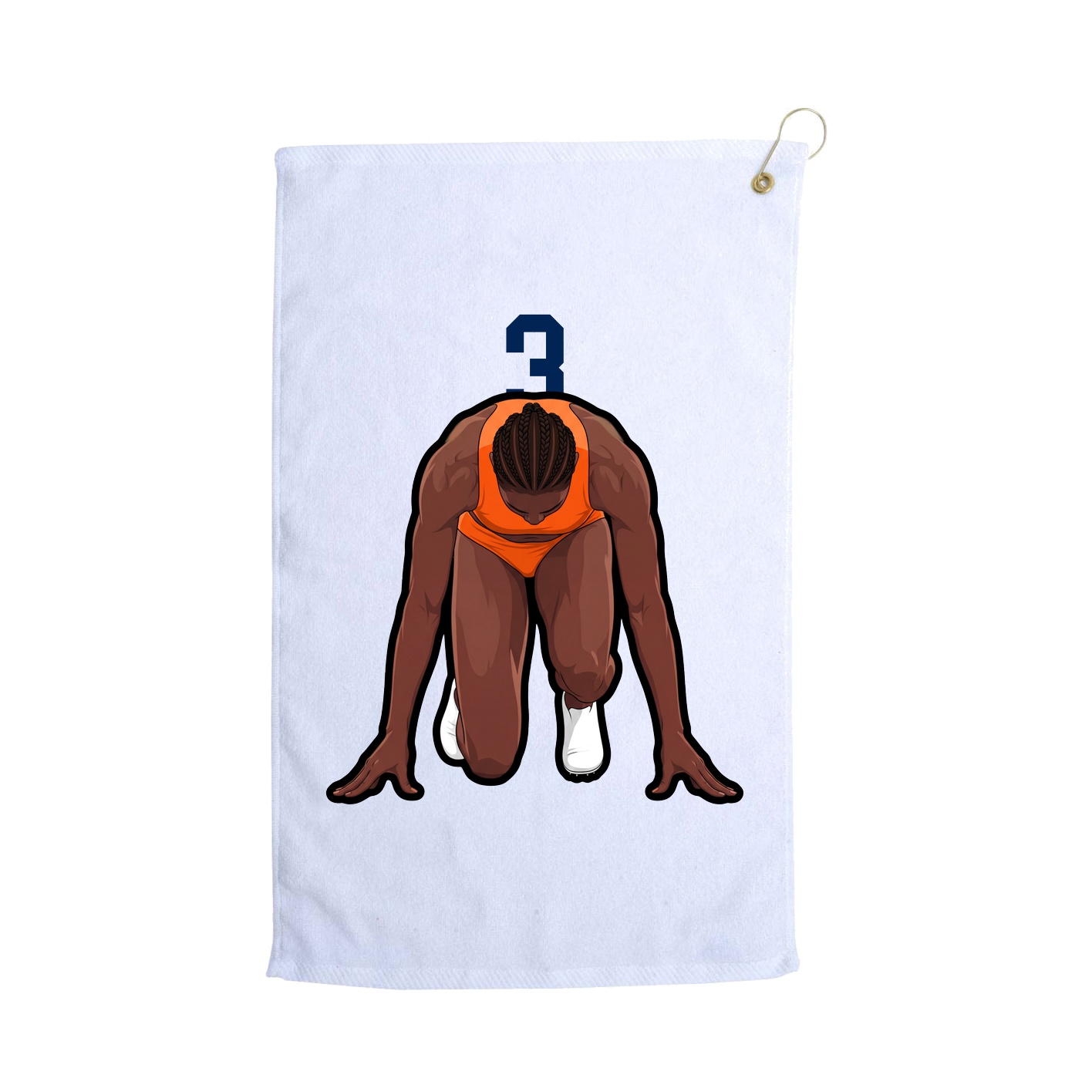 Golf Towel — Number Top in White