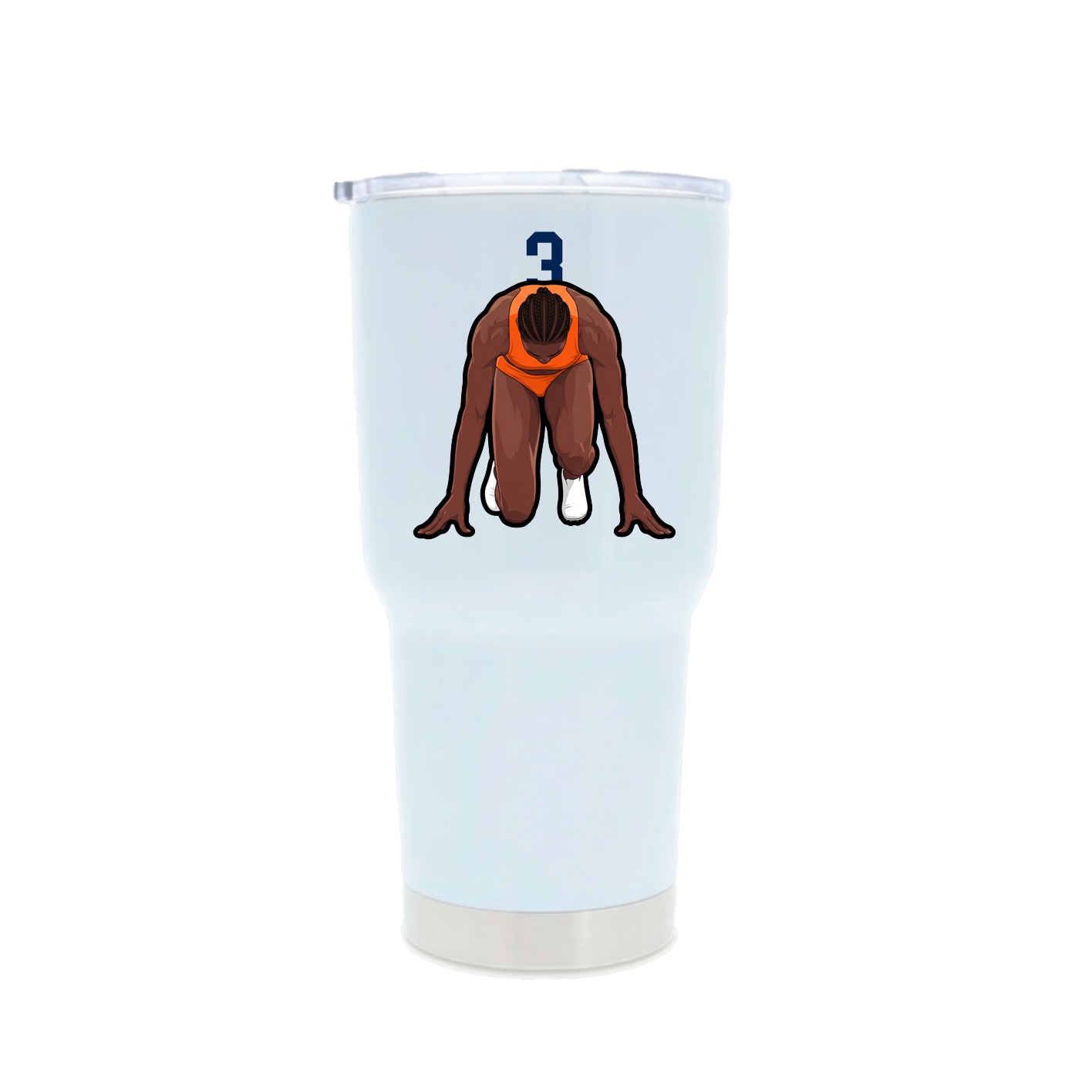 30oz Stainless Steel Tumbler — Number Top in White