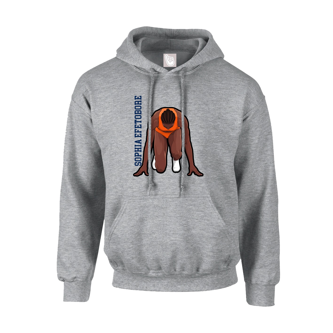 Youth Hoodie — Name Vertical in Grey