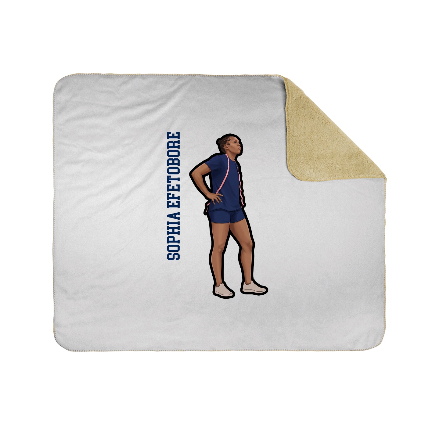 Throw Blanket — Name Vertical in White