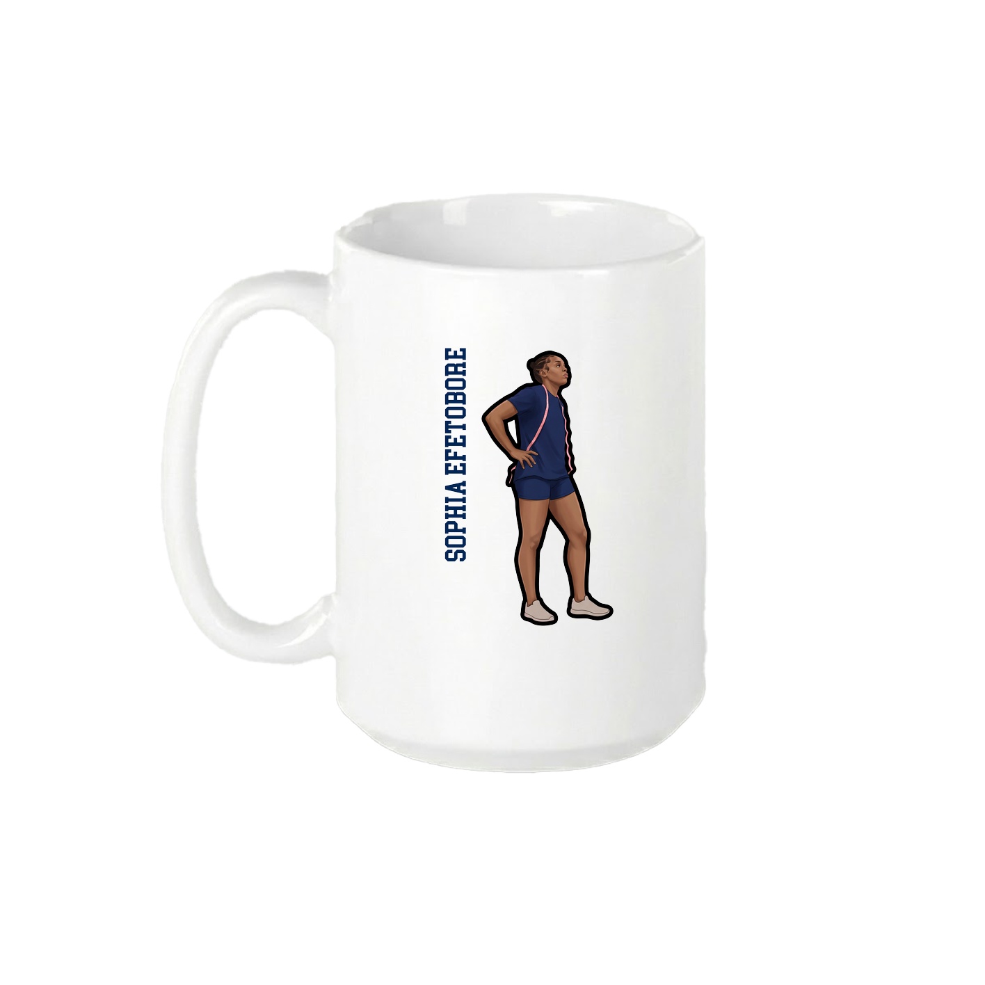 15oz Coffee Mug — Name Vertical in White