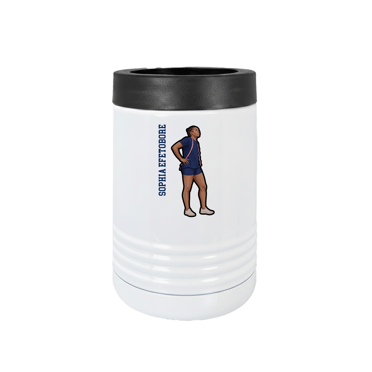 Beverage Holder — Name Vertical in White