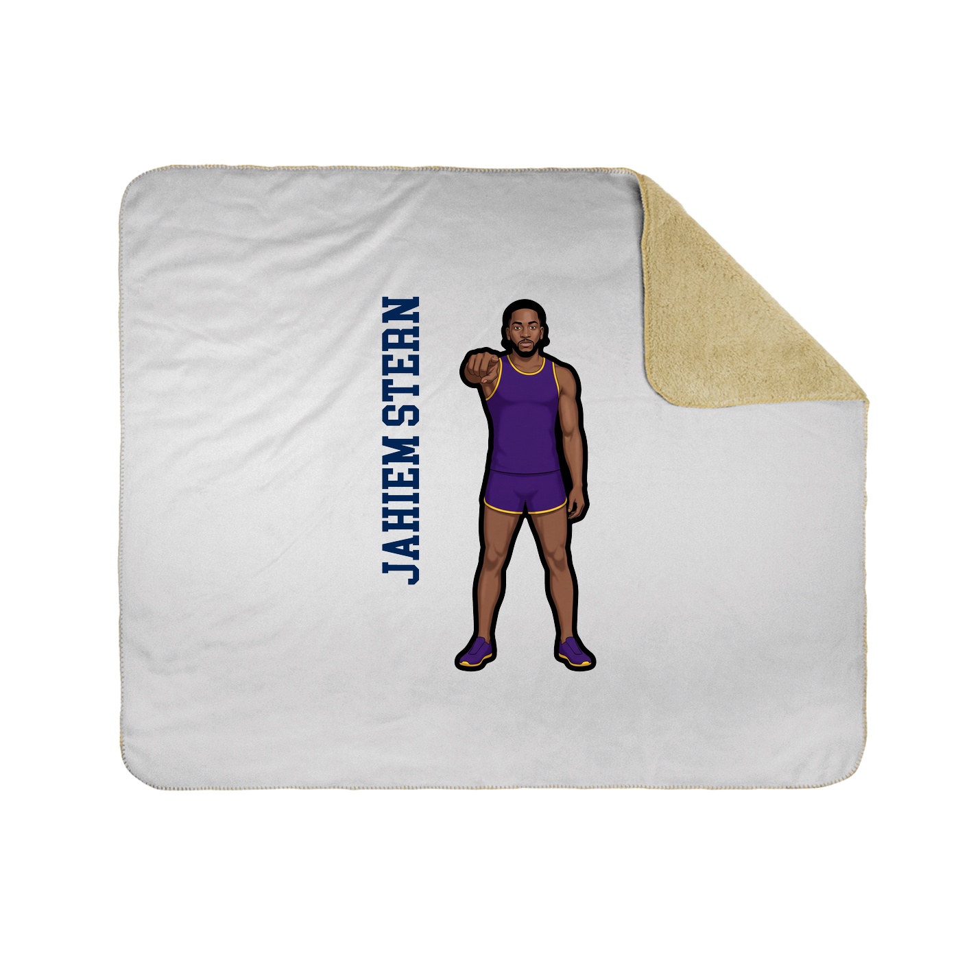 Throw Blanket — Name Vertical in White