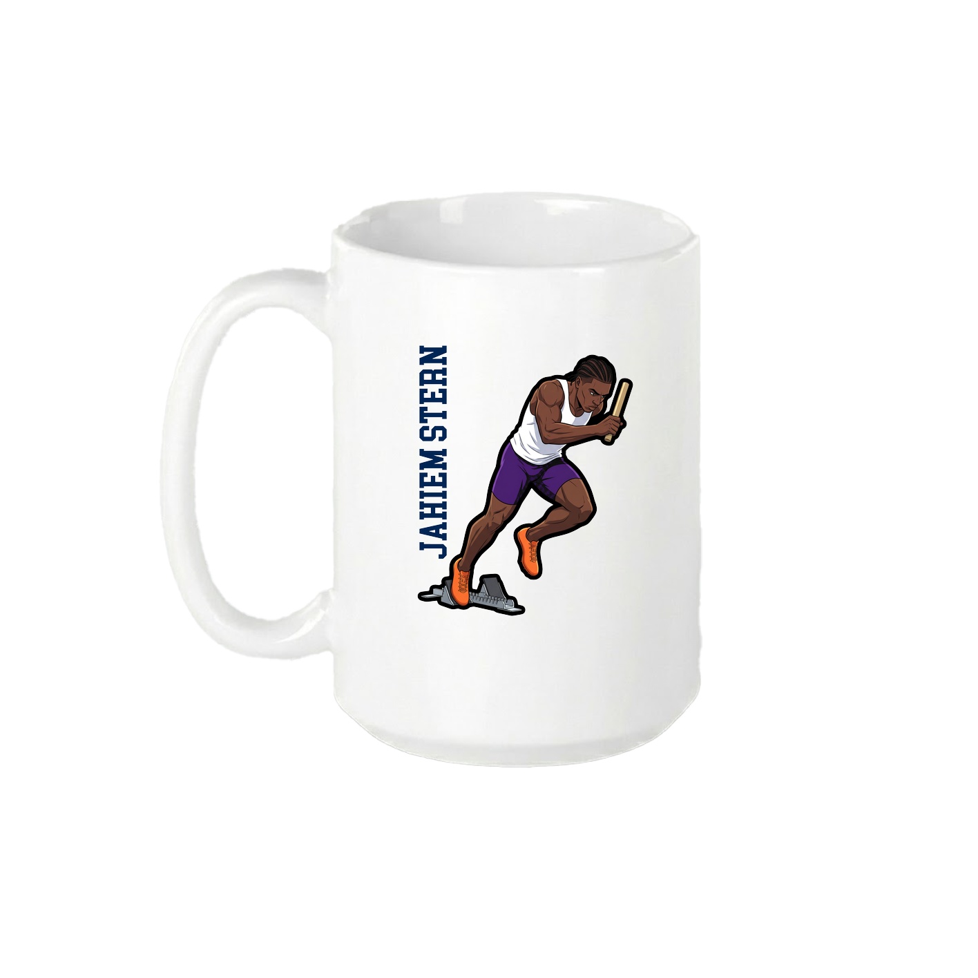 15oz Coffee Mug — Name Vertical in White