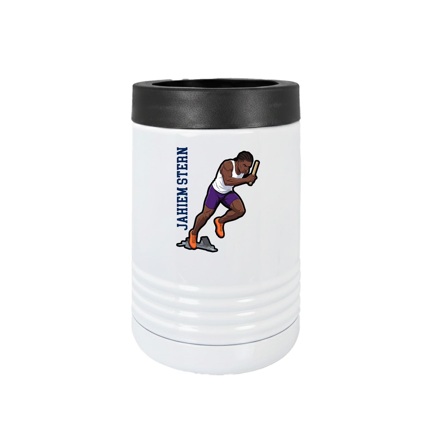 Beverage Holder — Name Vertical in White