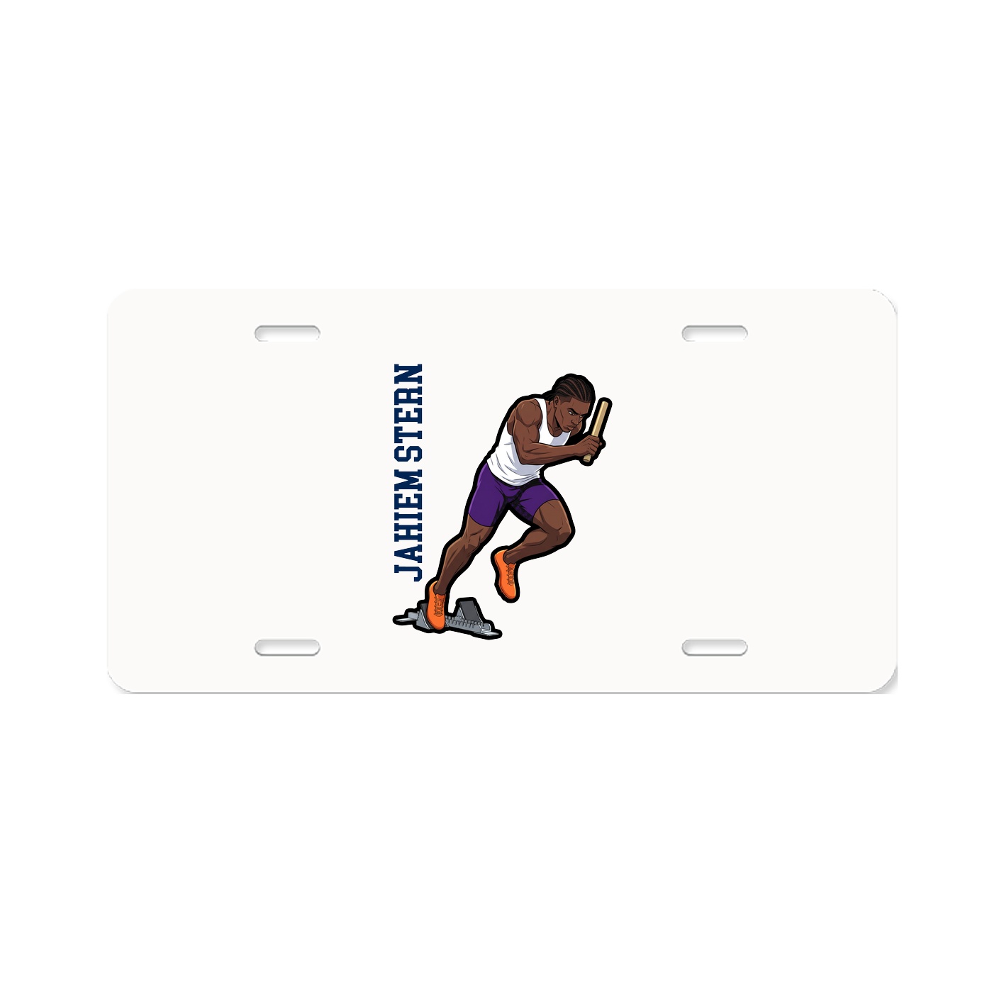 License Plate — Name Vertical in Classic