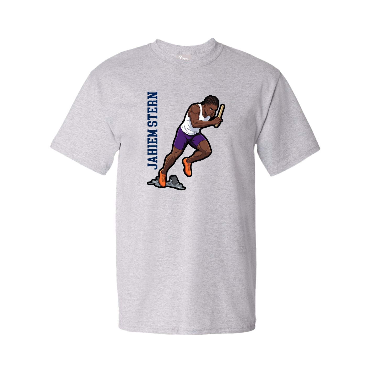 Youth Tee — Name Vertical in Grey