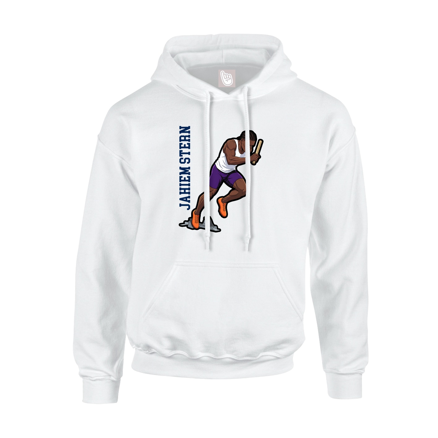 Hoodie — Name Vertical in White