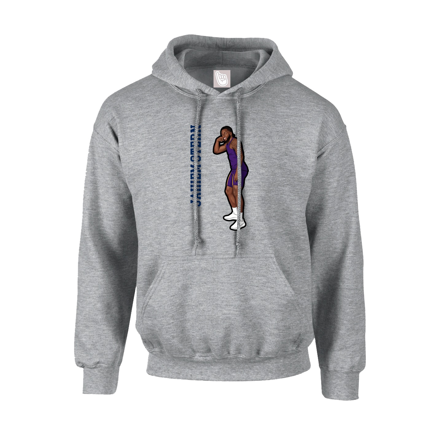 Hoodie — Name Vertical in Grey