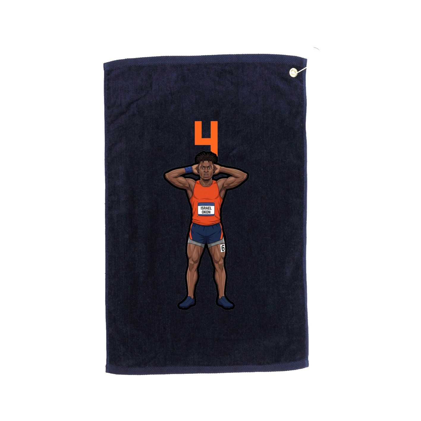 Golf Towel — Number Top in Navy