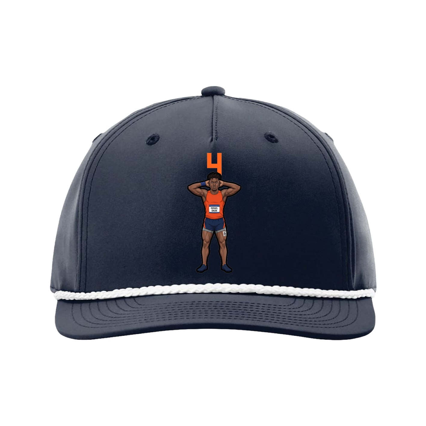 Five-Panel Classic Rope Cap — Number Top in Navy