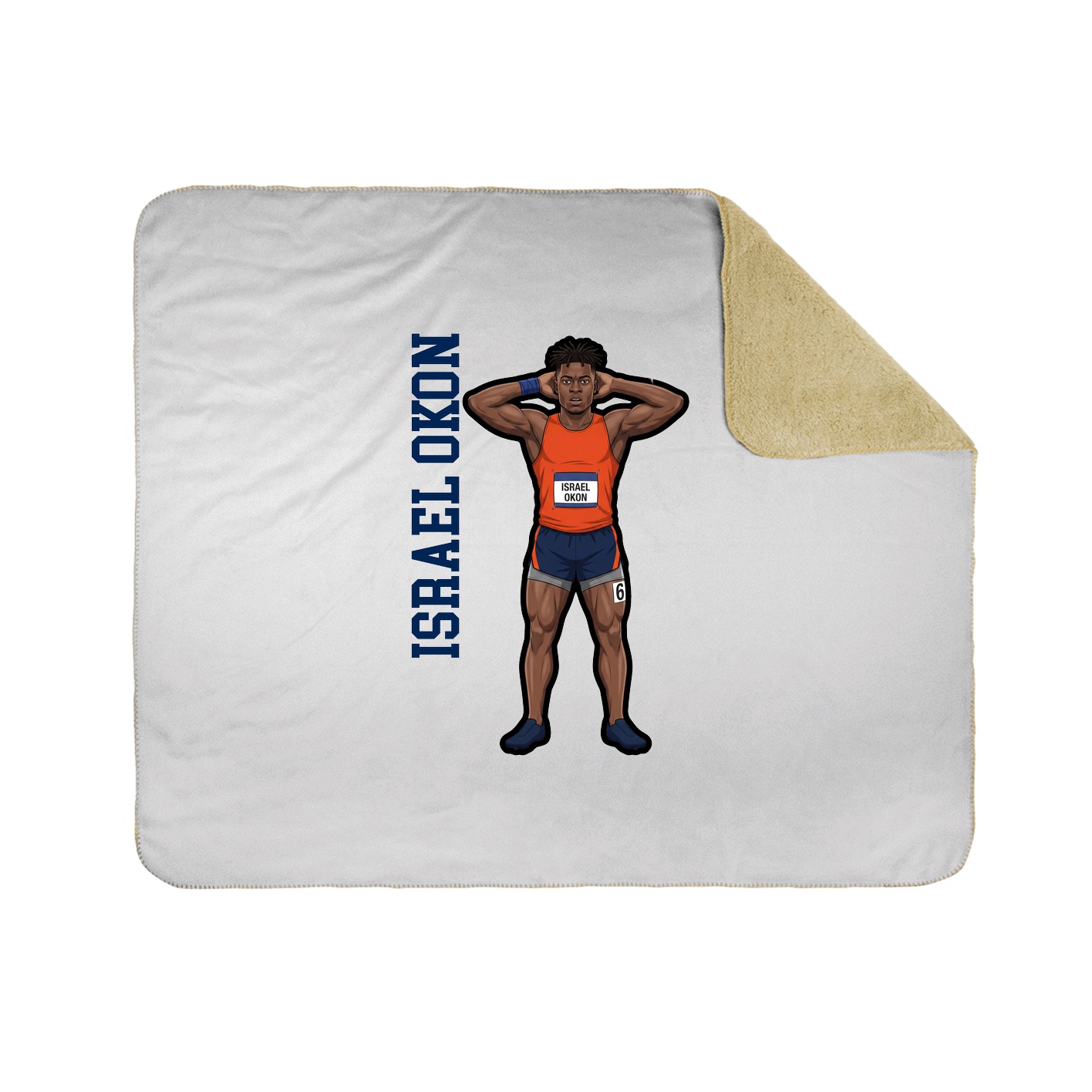 Throw Blanket — Name Vertical in White