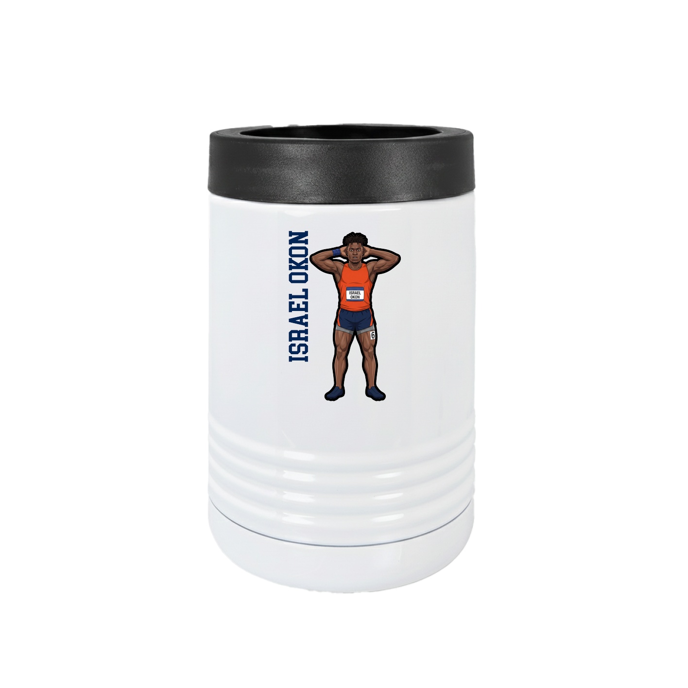 Beverage Holder — Name Vertical in White