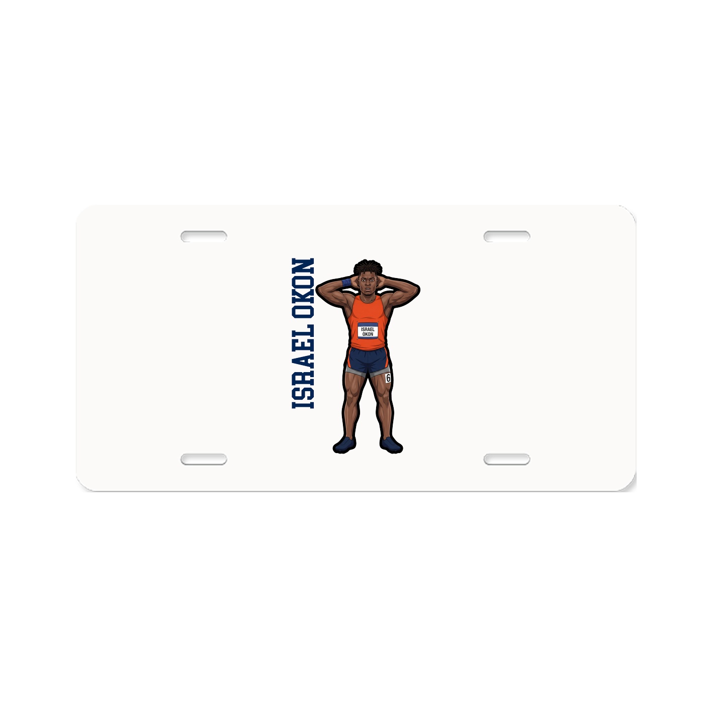 License Plate — Name Vertical in Classic