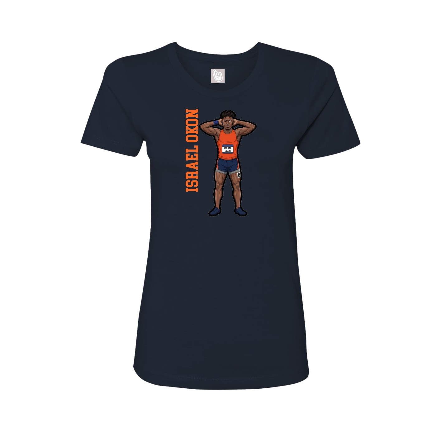 Womens Tee — Name Vertical in Navy