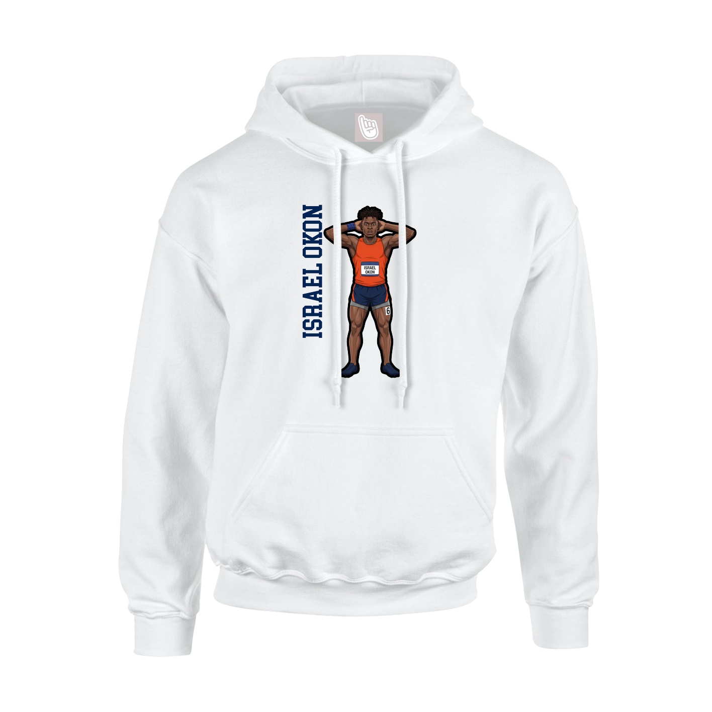 Youth Hoodie — Name Vertical in White