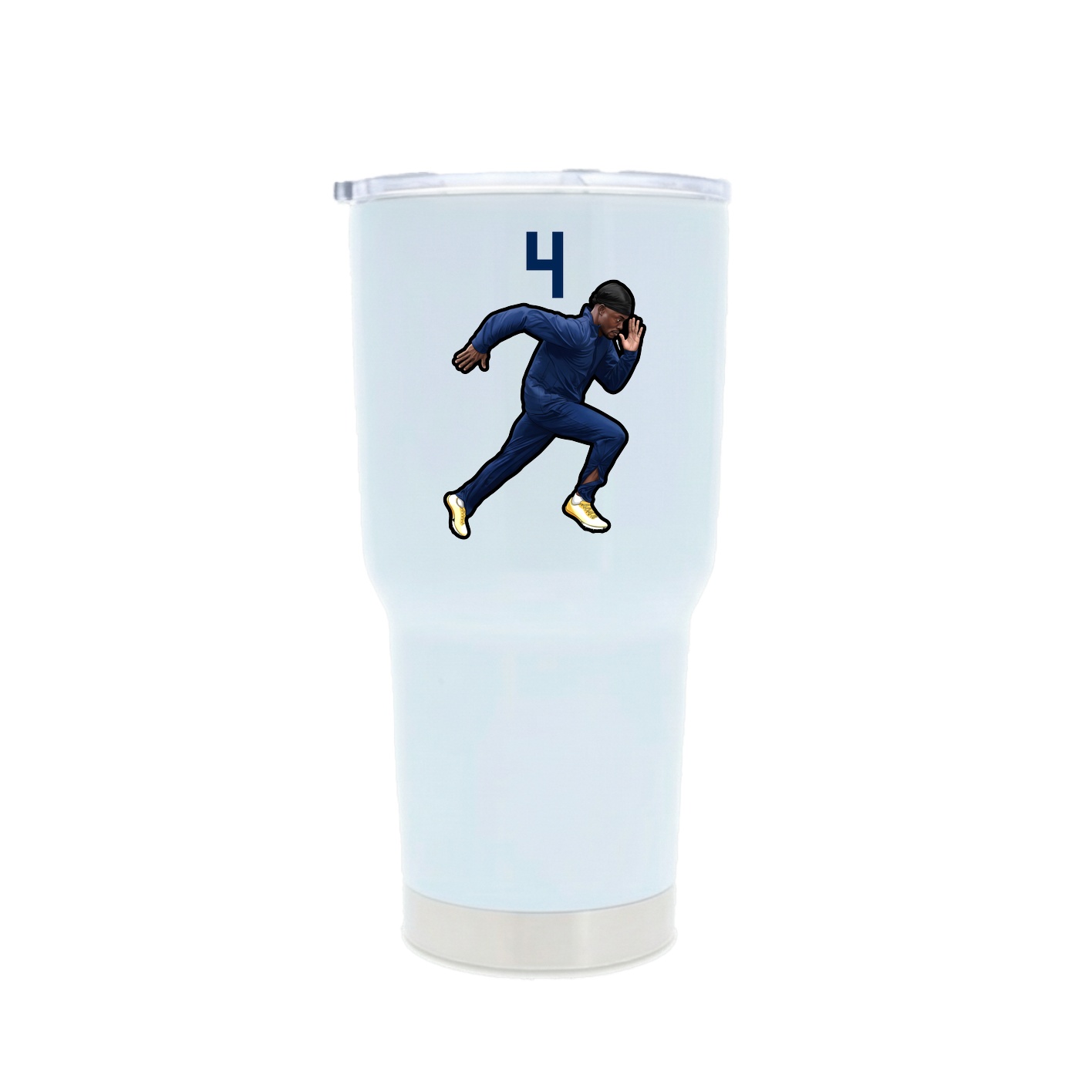 30oz Stainless Steel Tumbler — Number Top in White