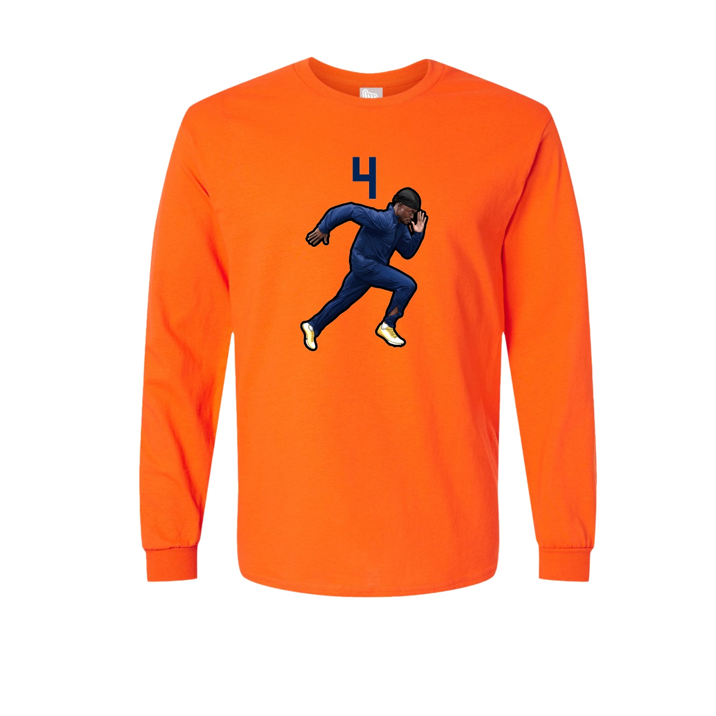 Long Sleeve Tee — Number Top in Orange