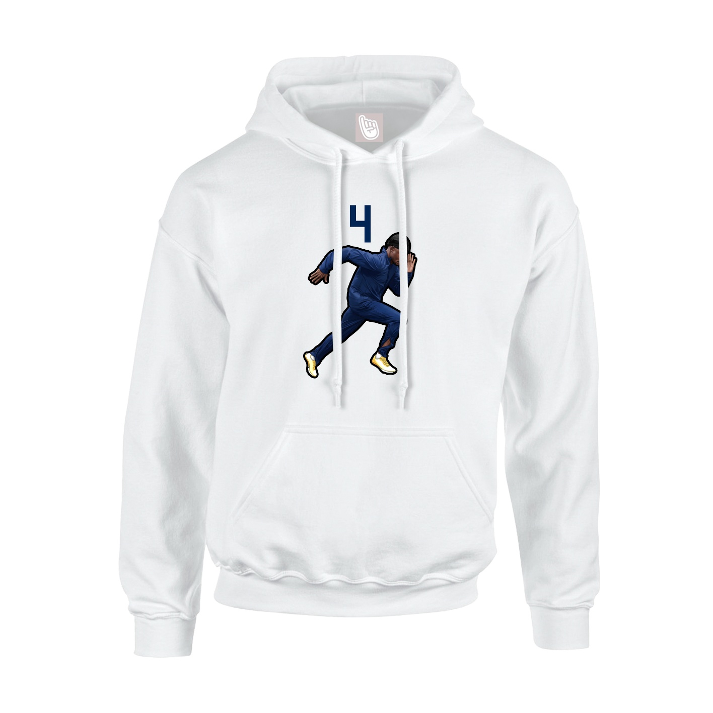 Youth Hoodie — Number Top in White