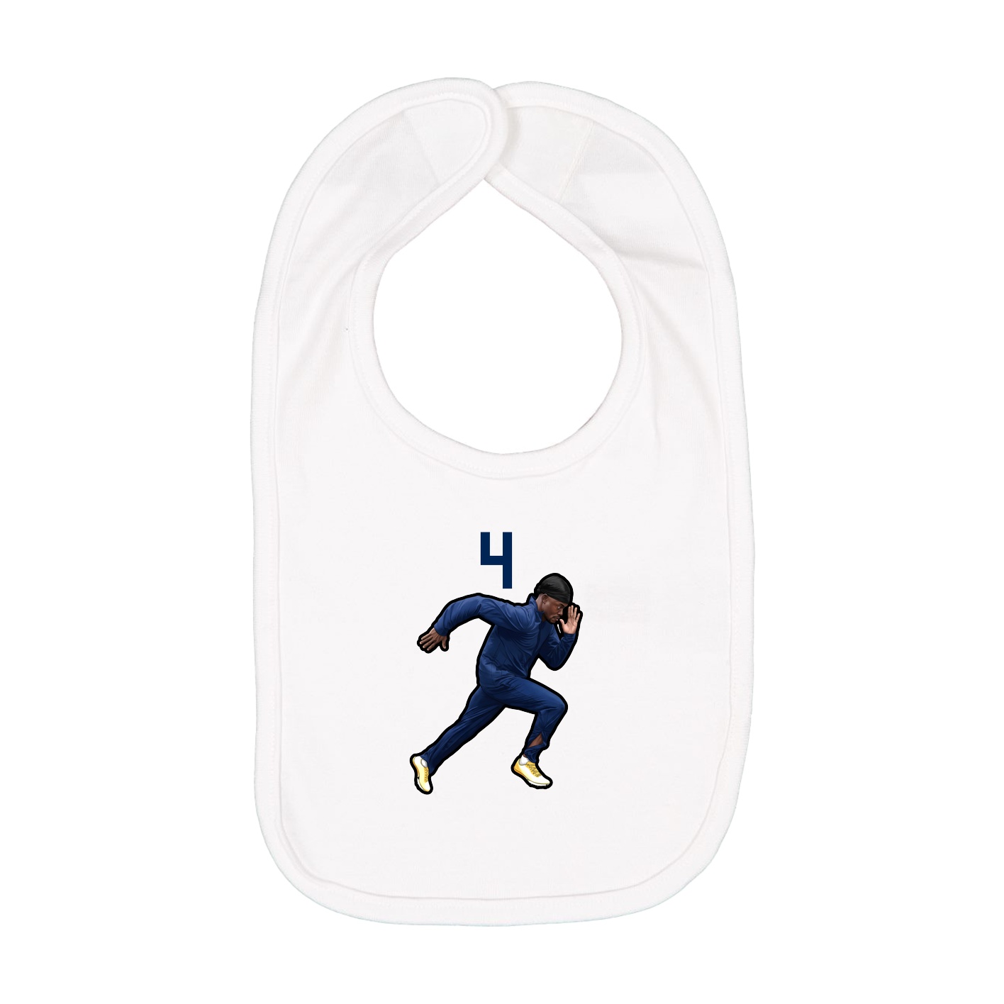 Infant Bib — Number Top in White
