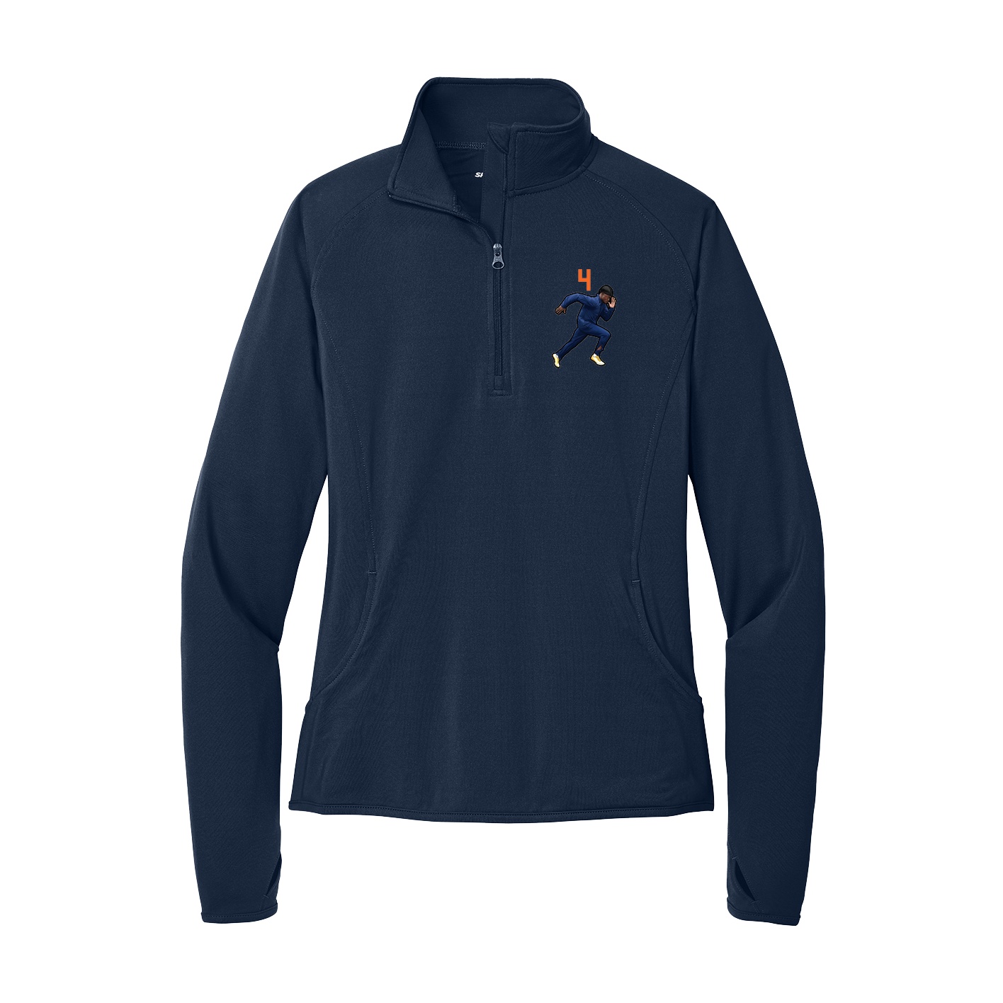 Women's Q-Zip Pullover — Number Top in Navy