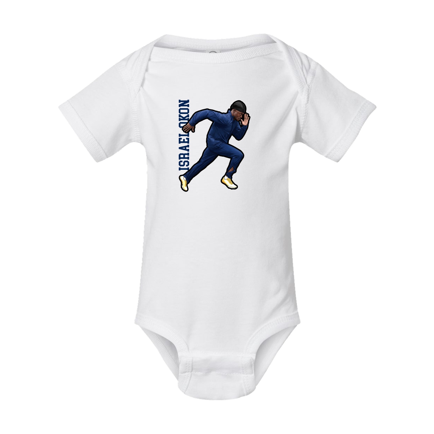 Baby Onesie — Name Vertical in White
