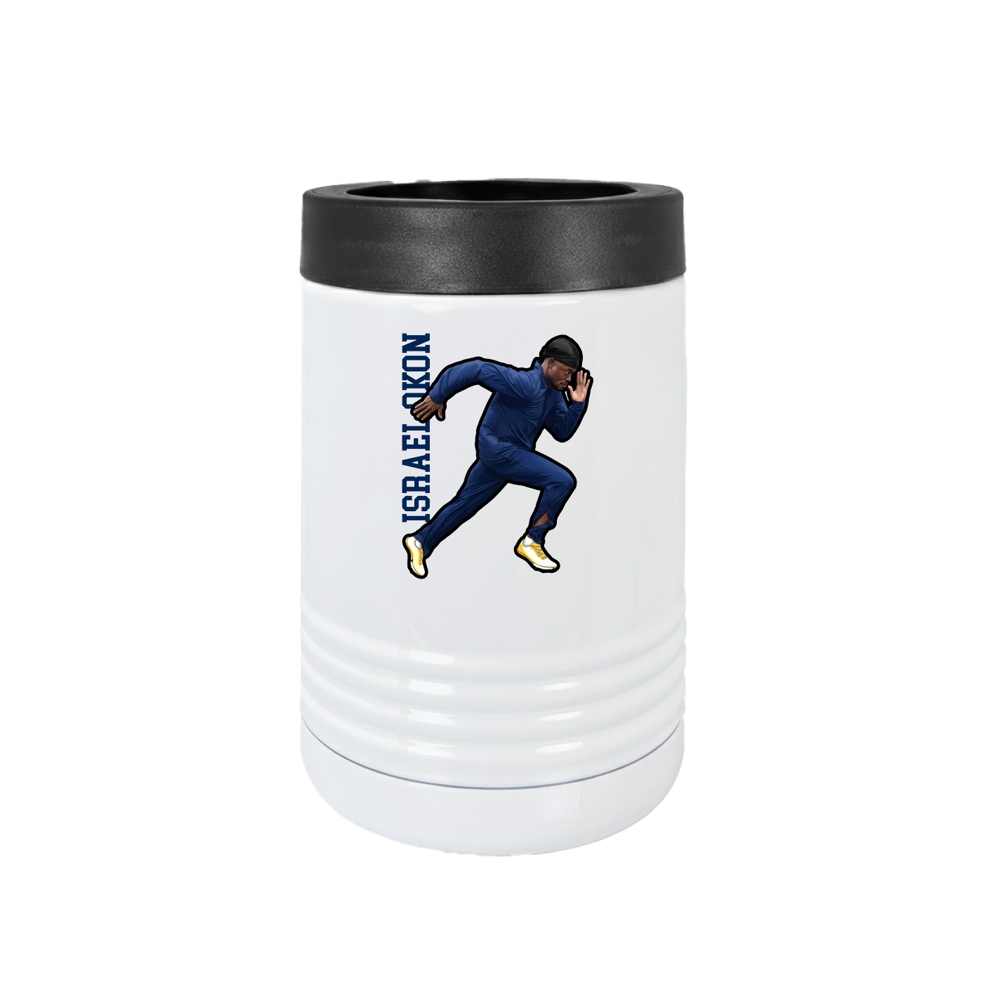 Beverage Holder — Name Vertical in White