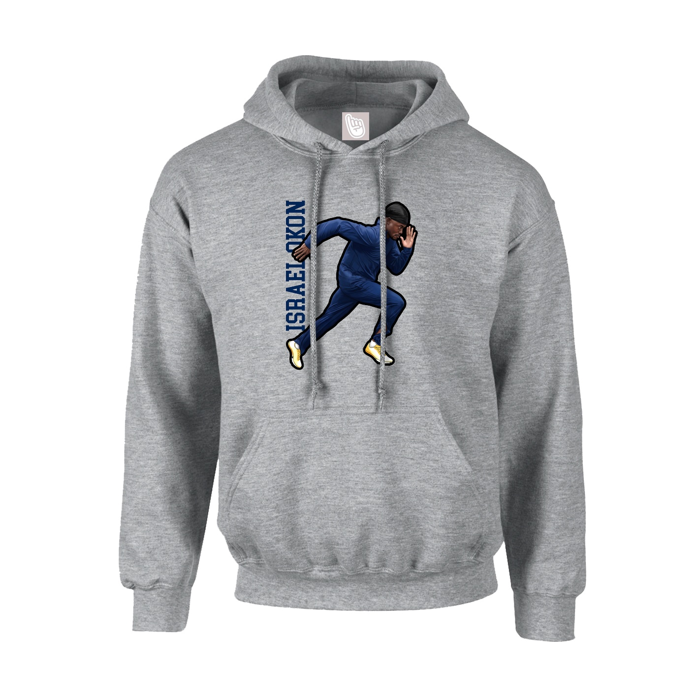 Youth Hoodie — Name Vertical in Grey