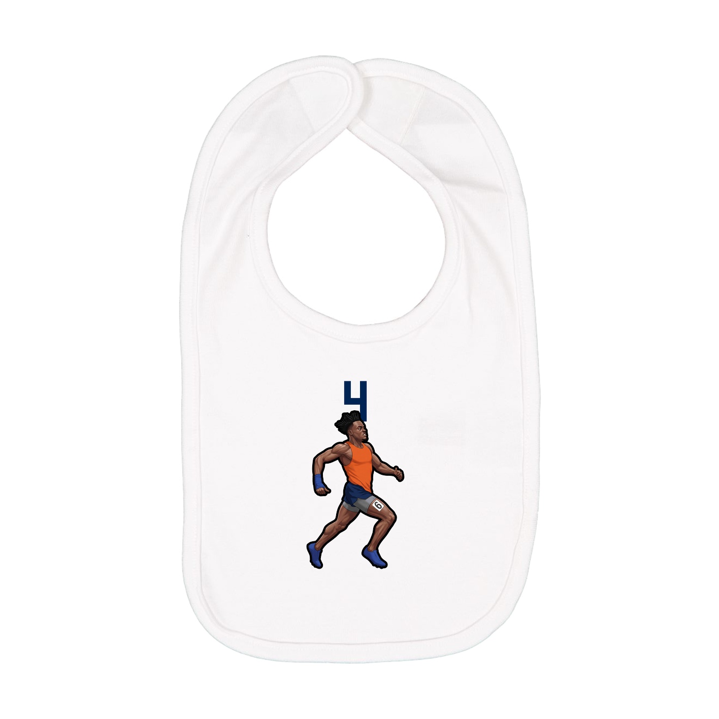 Infant Bib — Number Top in White