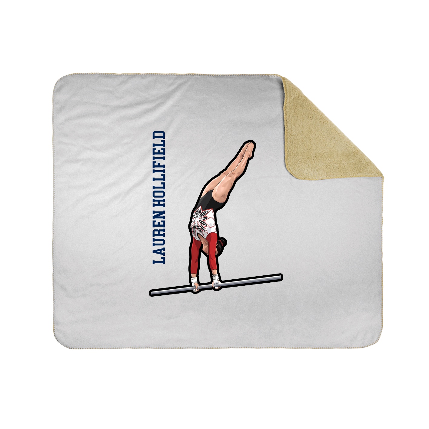 Throw Blanket — Name Vertical in White